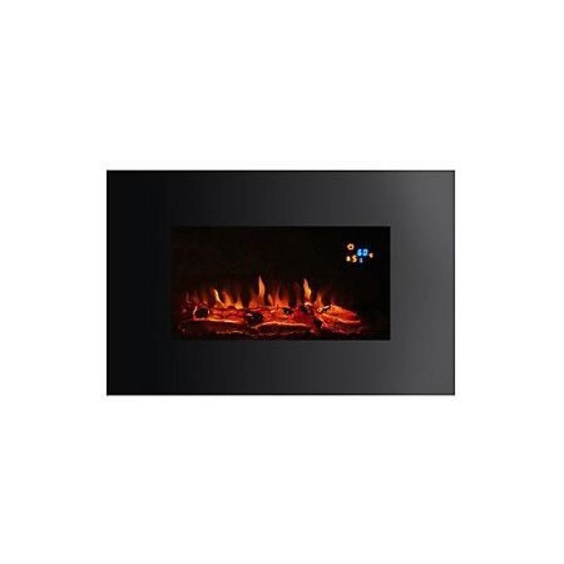 Charmouth wall-hung, remote controlled, black, electric fire