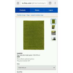 Hampen ikea green rug