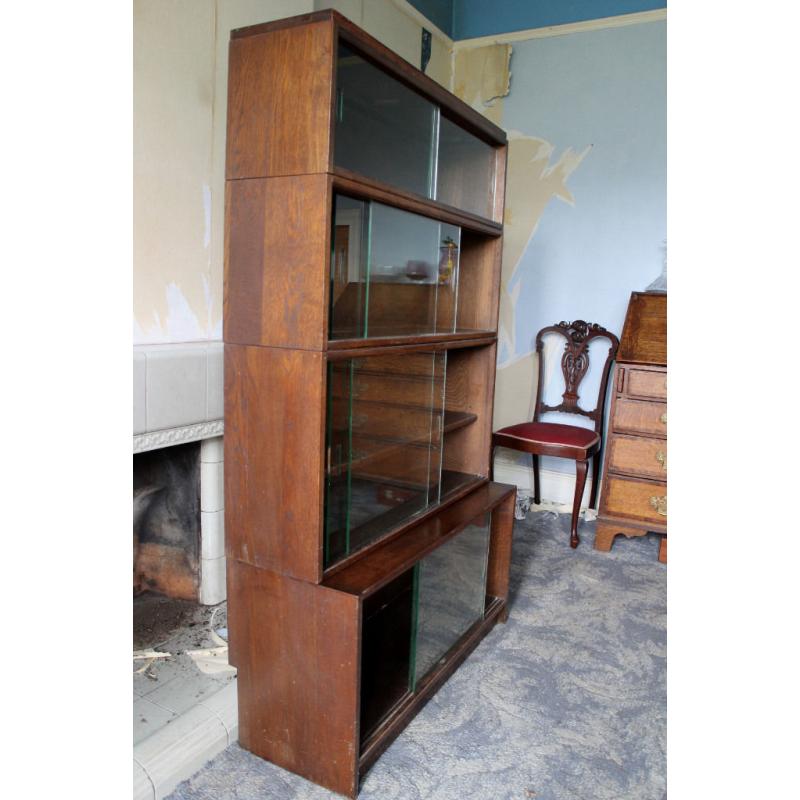 Sectional Bookcase with 4 sections & glass doors