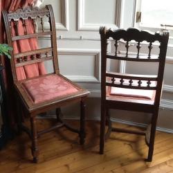 Antique Oak French Country Dining Chairs X 6