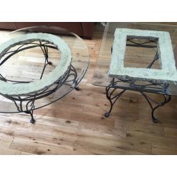 Pair of glass topped coffee tables - must go by 30 August!