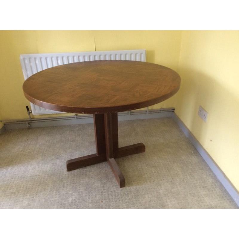 Round wooden table