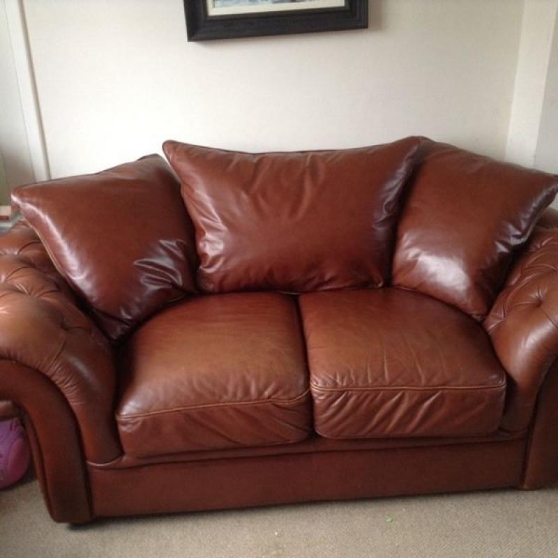 Chesterfield style leather sofa