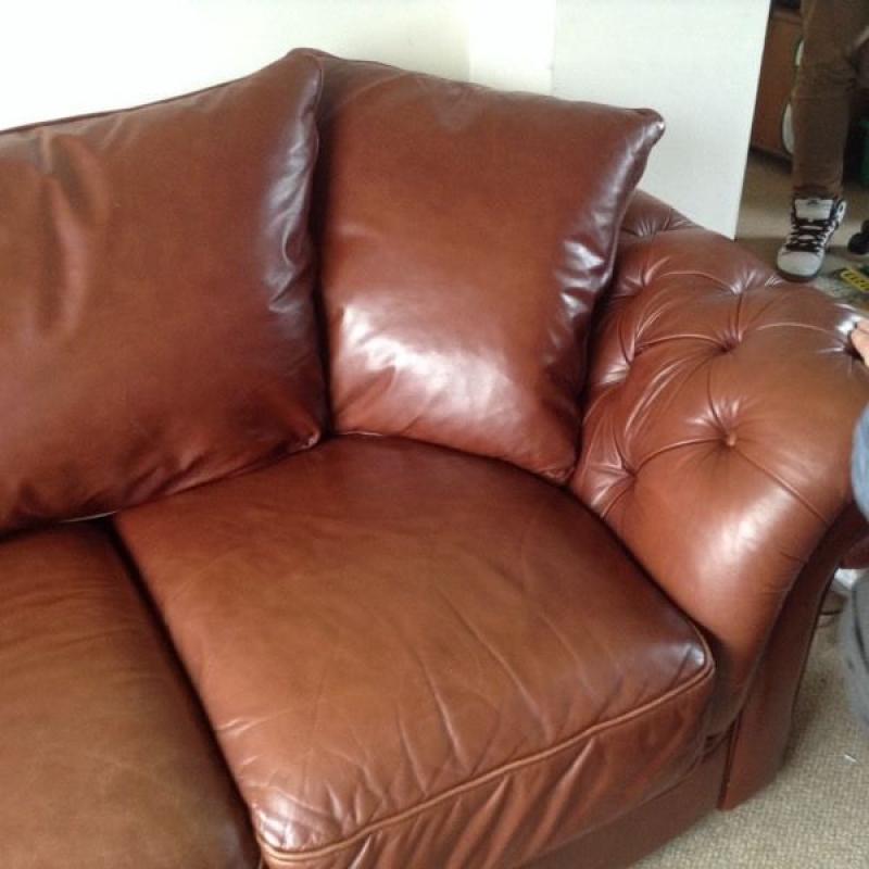 Chesterfield style leather sofa