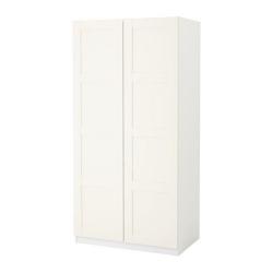 IKEA Pax white double wardrobe with fittings