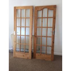 2 pine doors