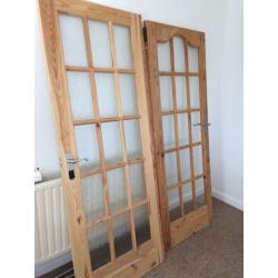 2 pine doors