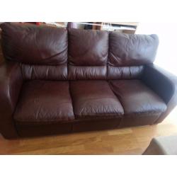 Calia Italian Brown Leather 3 Seater Sofa