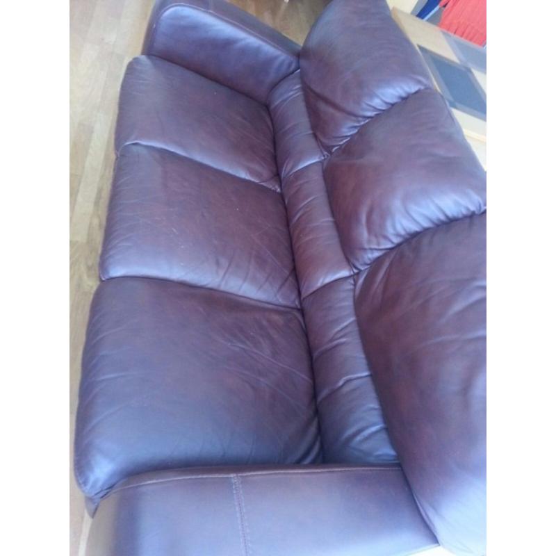 Calia Italian Brown Leather 3 Seater Sofa