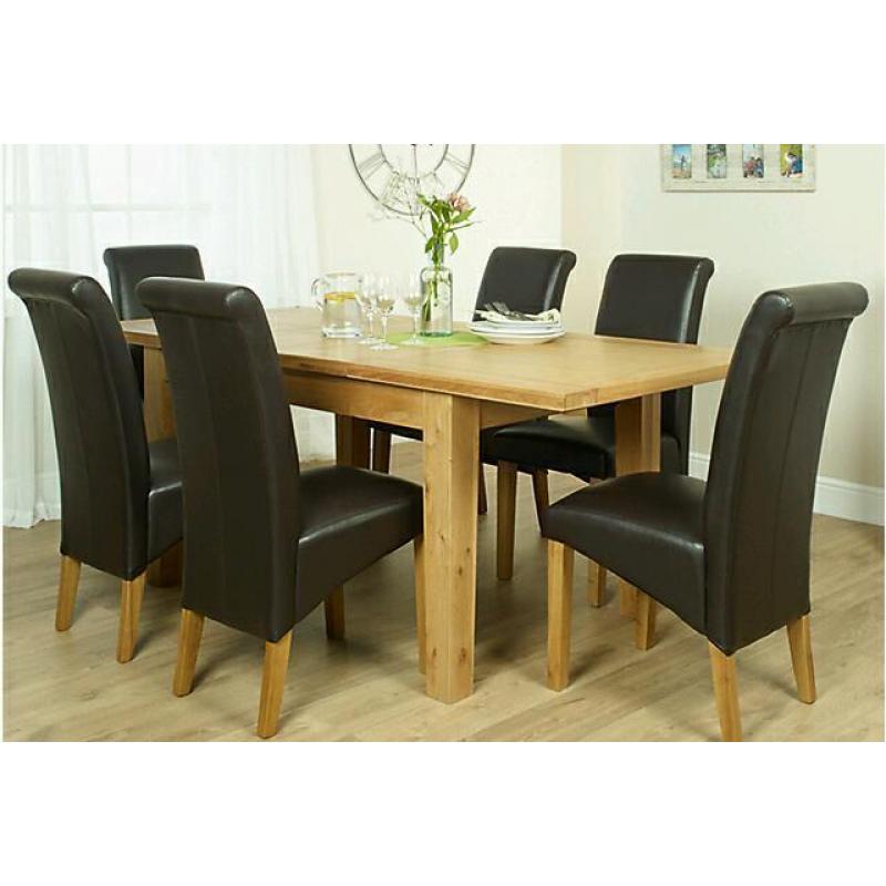 Dining chairs, faux leather. Harveys range