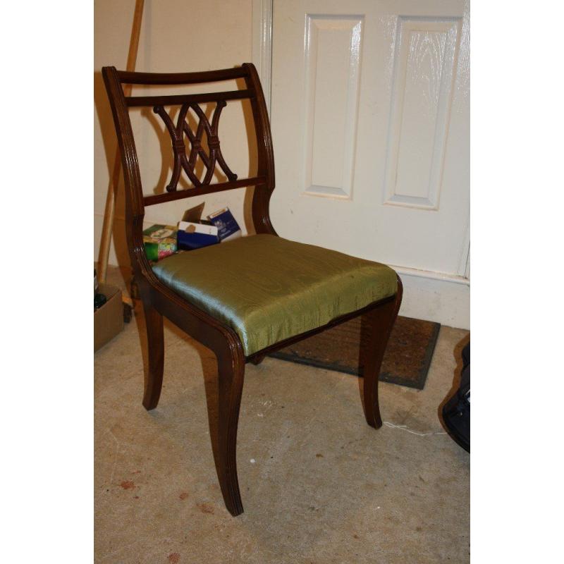 8 Dining Chairs, Mahogany reproduction