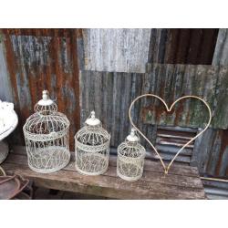 Vintage style bird cage rustic wedding prop planters garden display