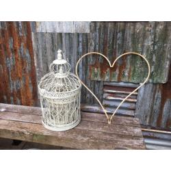 Vintage style bird cage rustic wedding prop planters garden display