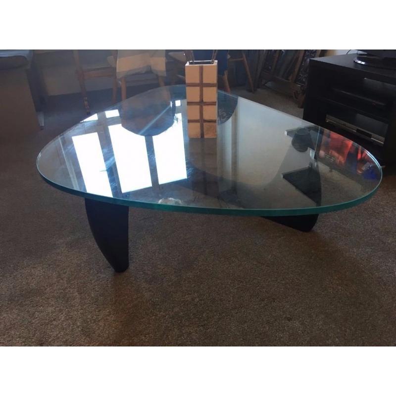 Solid Glass Coffee Table - Excellent Condition - Noguchi Style