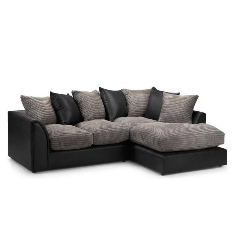 Black and grey corner sofa