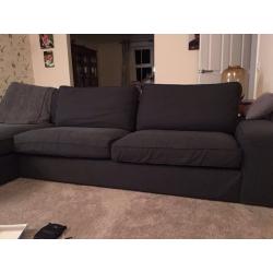 IKEA KIVIK L-shape sofa in charcoal-grey