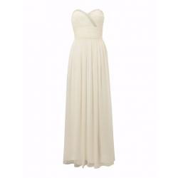 Strapless Jewel Ruched Waist Dress in White (ivory) size 8