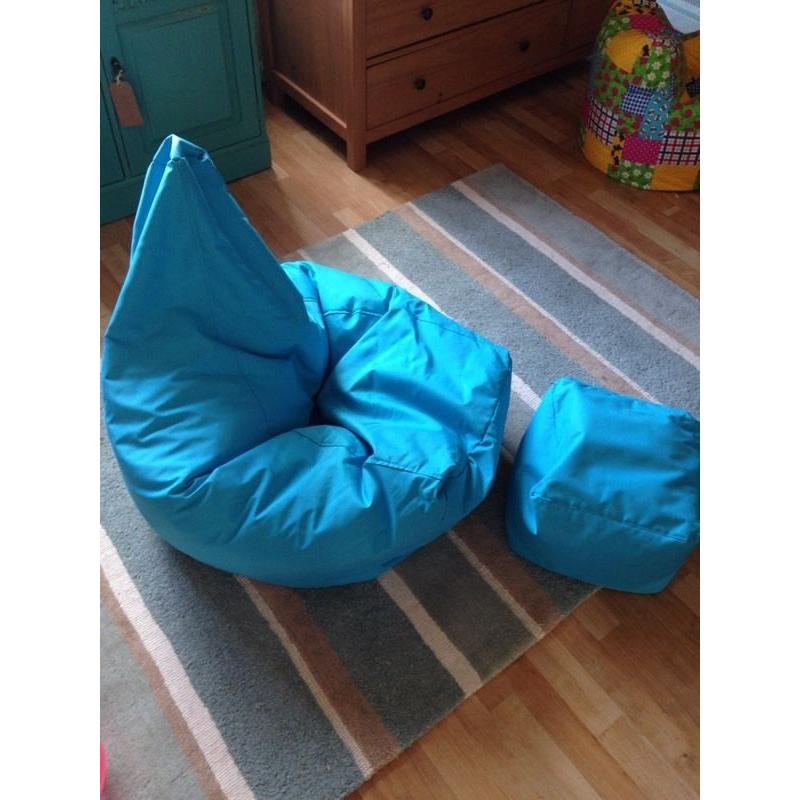 Adult bean bag and footstool