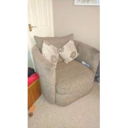 Beige cuddle armchair chair used