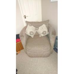 Beige cuddle armchair chair used