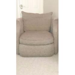 Beige cuddle armchair chair used