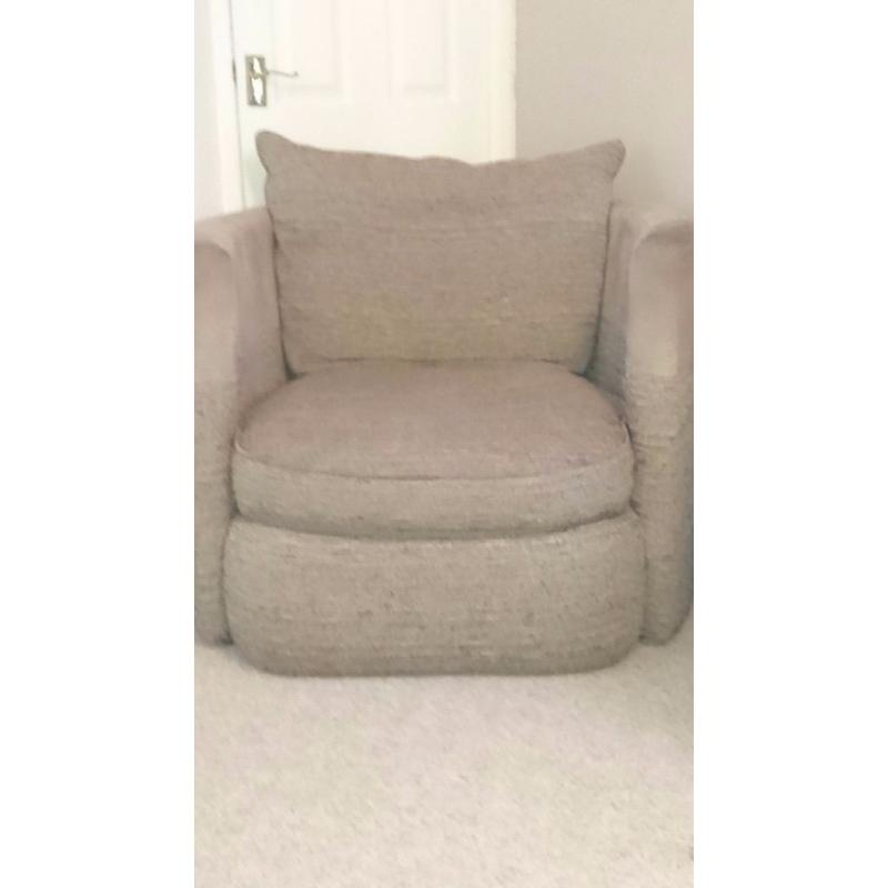 Beige cuddle armchair chair used