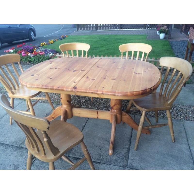 Pine table and chairs