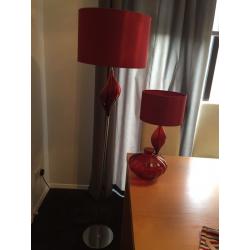 Red Next Lamps & Vase