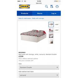 IKEA double bed frame with drawers