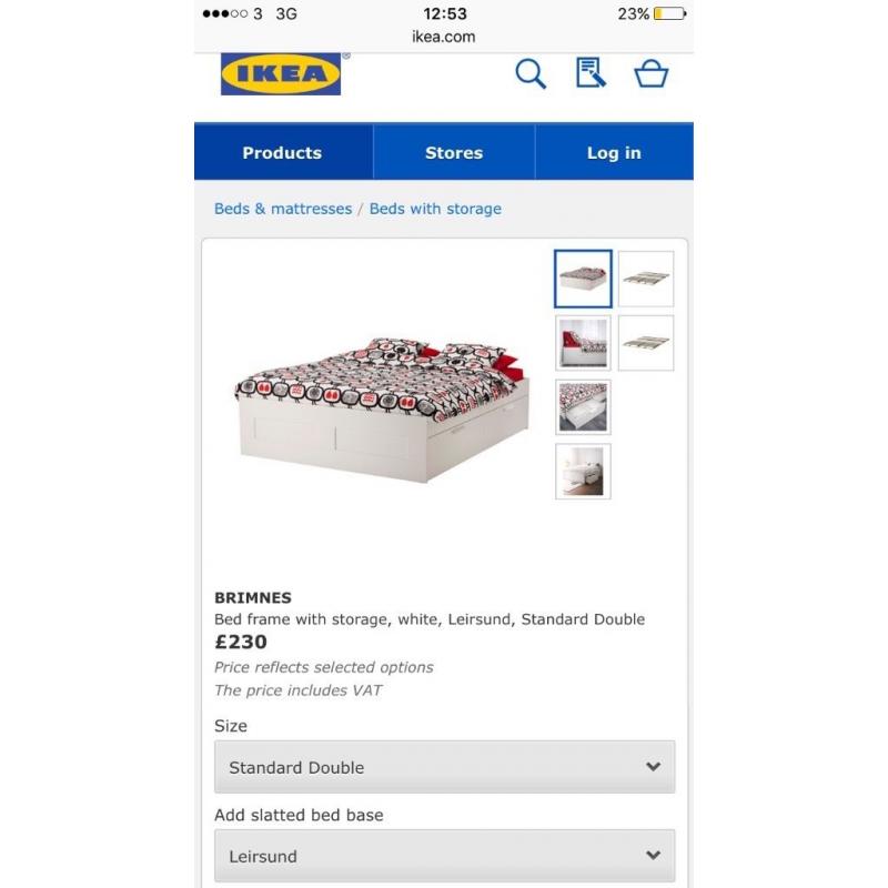 IKEA double bed frame with drawers