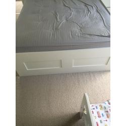 IKEA double bed frame with drawers