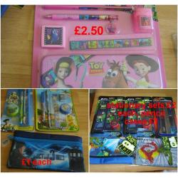ben 10 stationary sets , toy story (pink) tinkerbell, toy story and dr who