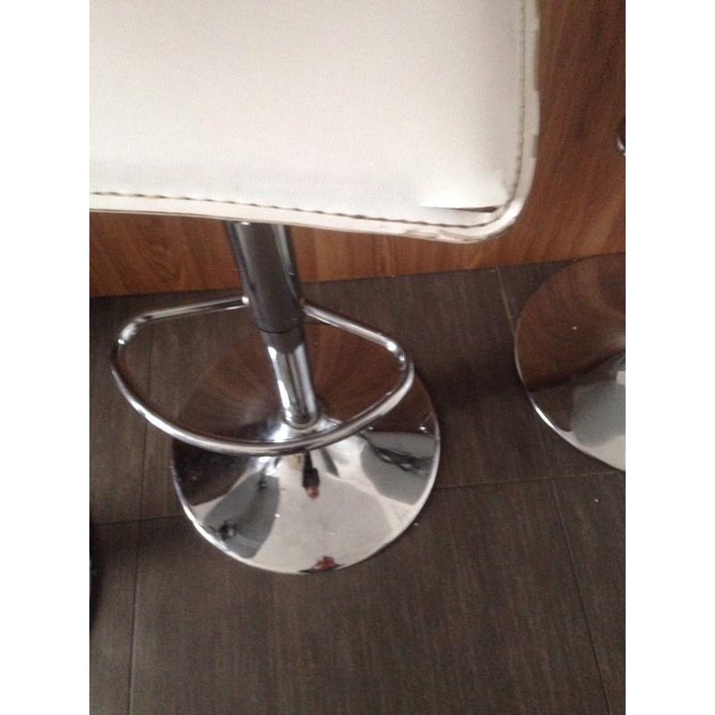 3 white bar stools