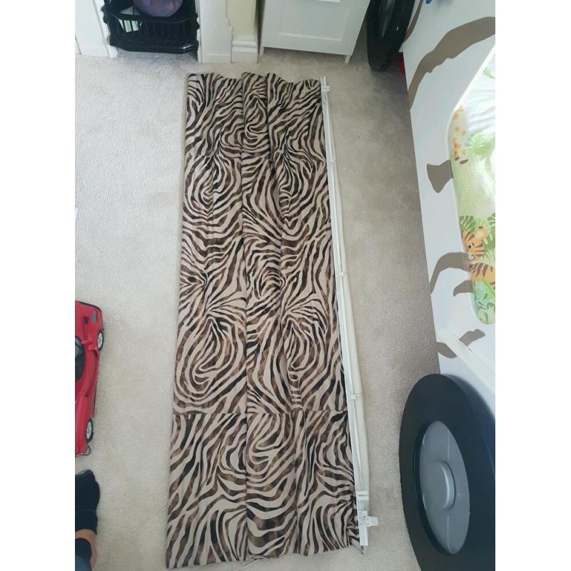 Bronze copper tiger print roman blind proffessionally made 174cm W x 96cm L