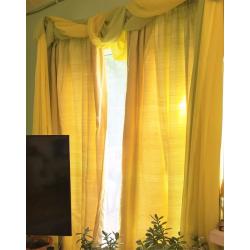 Raw Silk long curtains for Patio doors or big windows lime green and yellow to brighten up any home