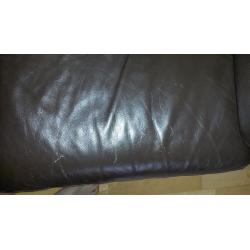 2 x 2 SEATER BROWN LEATHER SOFAS FOR SALE