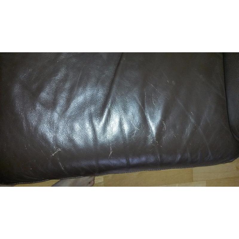 2 x 2 SEATER BROWN LEATHER SOFAS FOR SALE