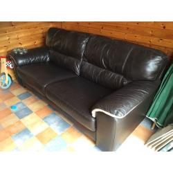 3/4 seater and 2 seater leather sofa