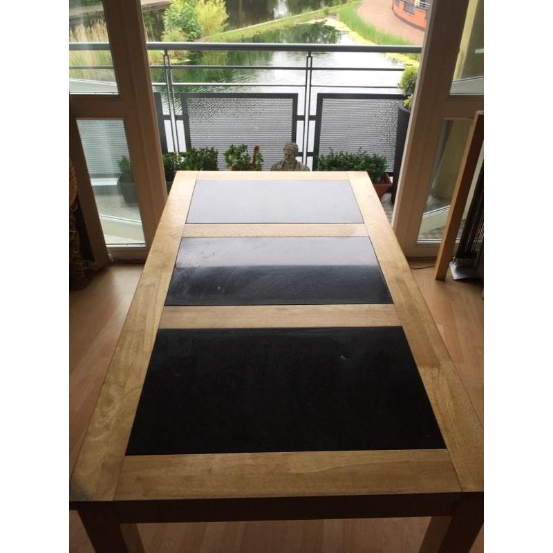 Wood/granite dining table