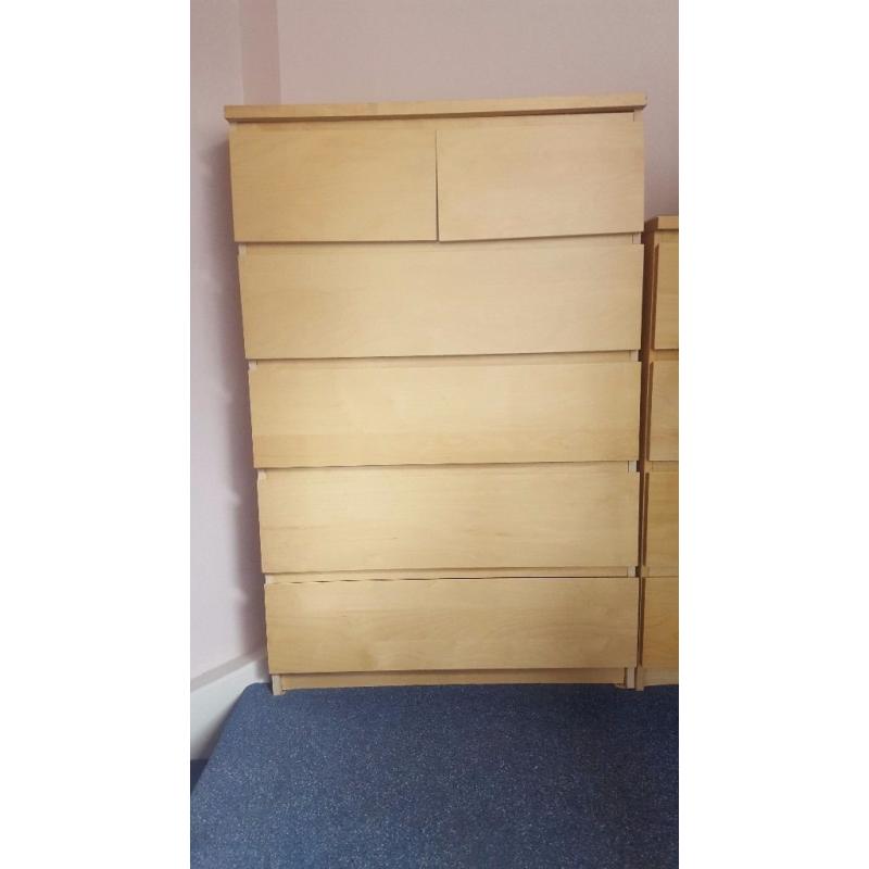 Ikea Malm 6 Drawer Chest of Drawers