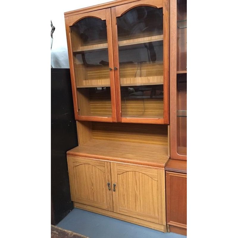 TEAK COLOUR CABINET / BOOKCASE