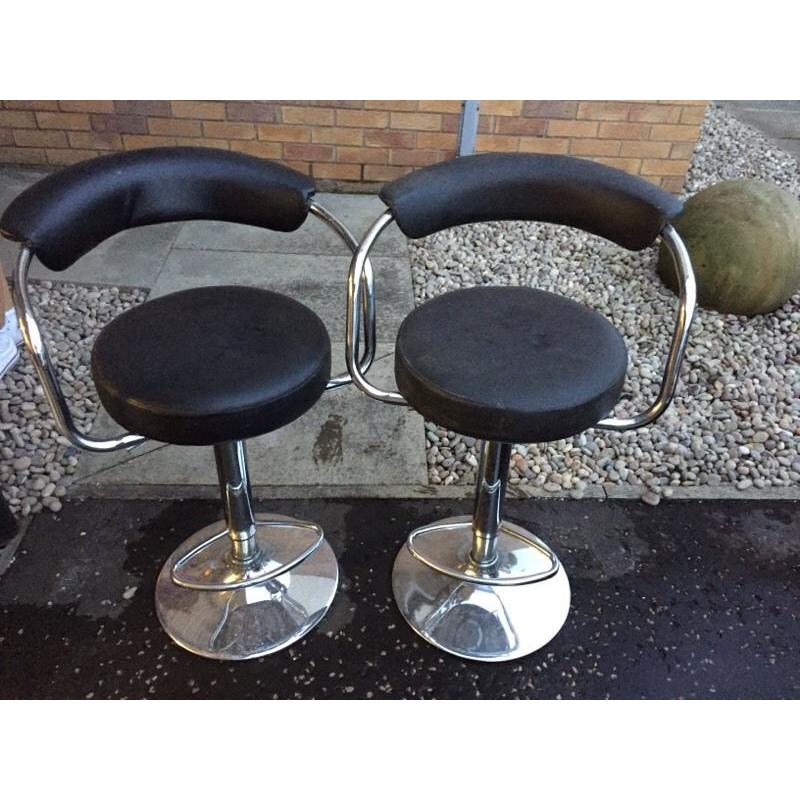 Stools chrome and black leather