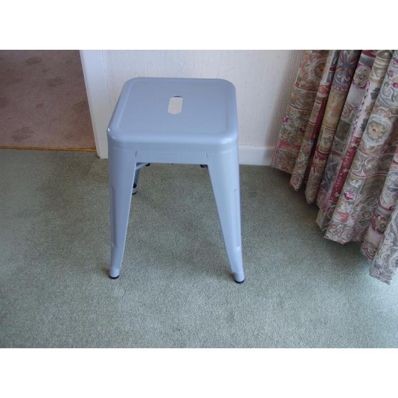 Grey metal industrial style stools x 4