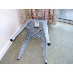 Grey metal industrial style stools x 4