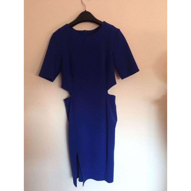 Topshop side slit blue dress Small size