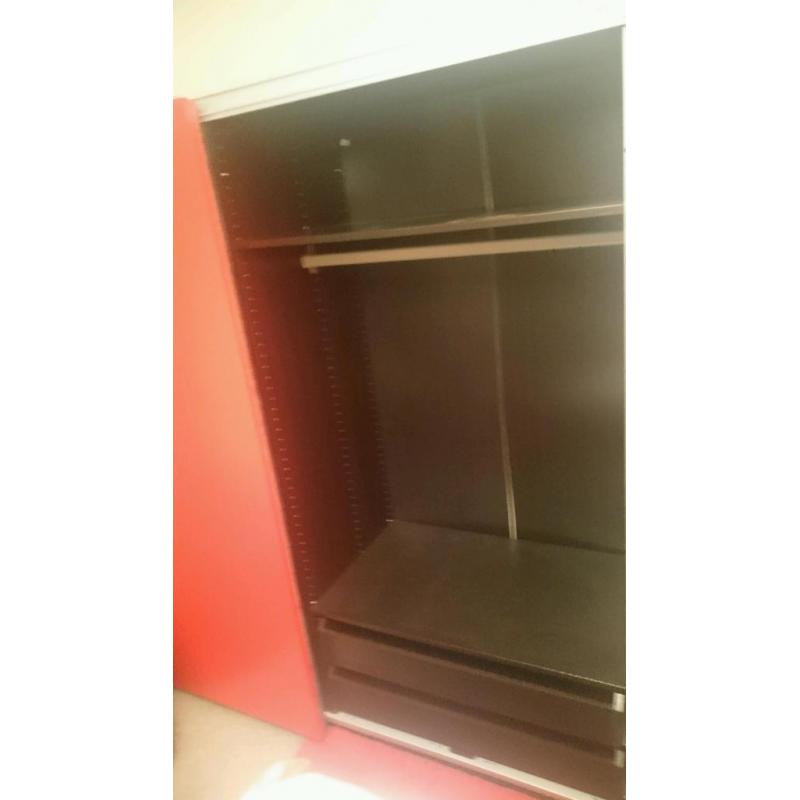 Red IKEA PAX Wardrobe