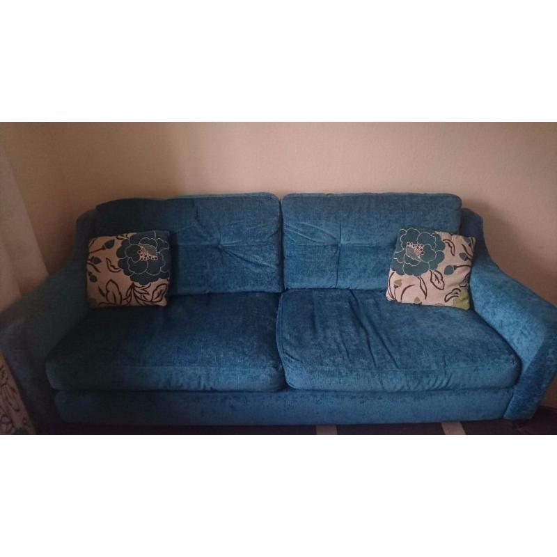 DFS FUSION LARGE FOUR SEATER SOFA TEAL COLOUR