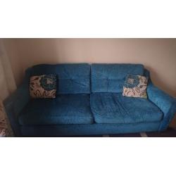 DFS FUSION LARGE FOUR SEATER SOFA TEAL COLOUR