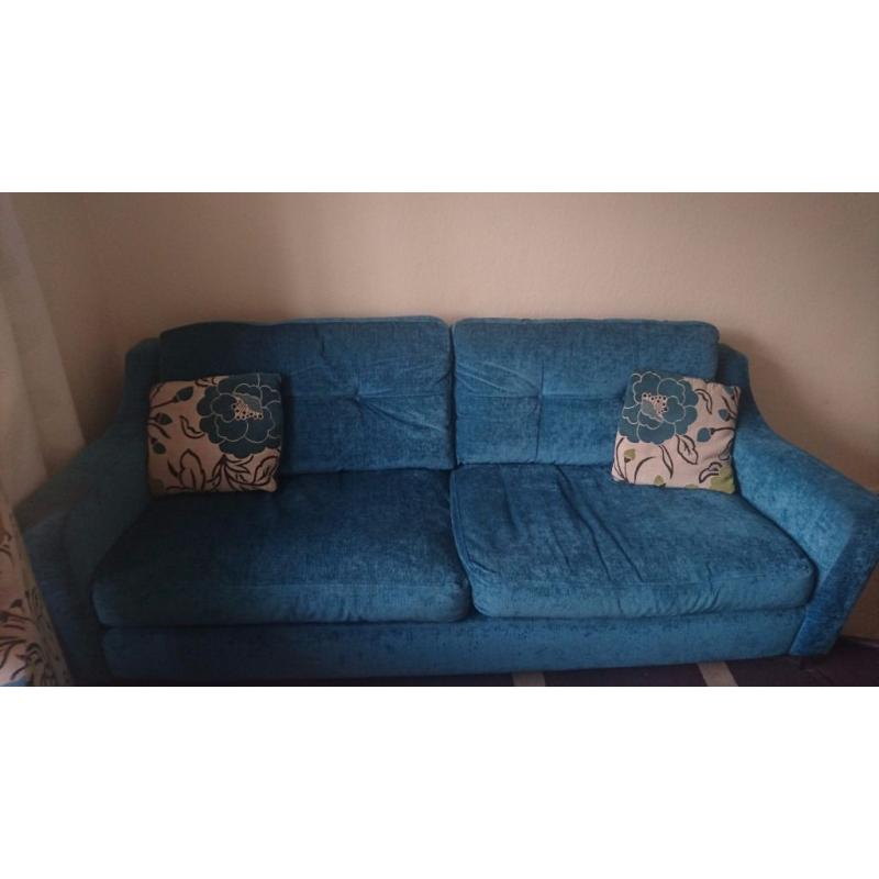 DFS FUSION LARGE FOUR SEATER SOFA TEAL COLOUR