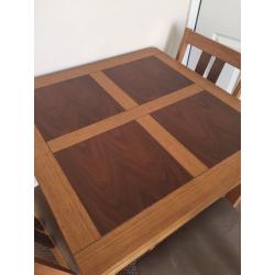 Oak Veneered Extendable 3ft table and 4 Chairs